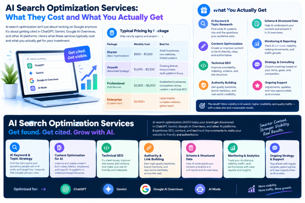 AI Search Optimization Services: What They Cost and What You Actually Get