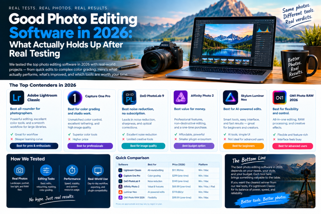 Good Photo Editing Software in 2026: What Actually Holds Up After Real Testing